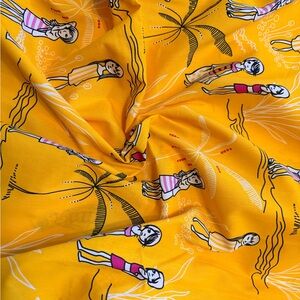 Only $3 per Yard. 
5 yards of Poplin Fabric with Fun Yellow Print/ 58” wide